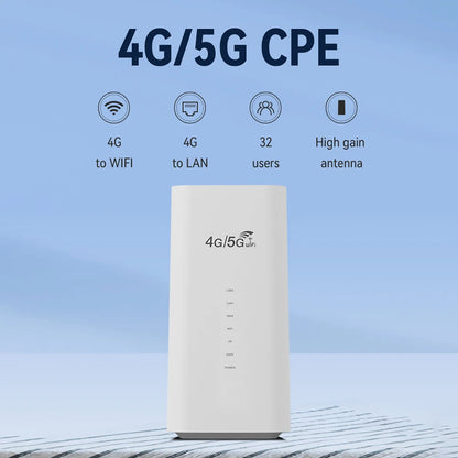 4G/5G LTE WiFi Router 300Mbps CPE 4G WiFi Router 3 RJ45 with SIM Card Slot Wide Coverage Internal Antenna for Indoor Outdoor
