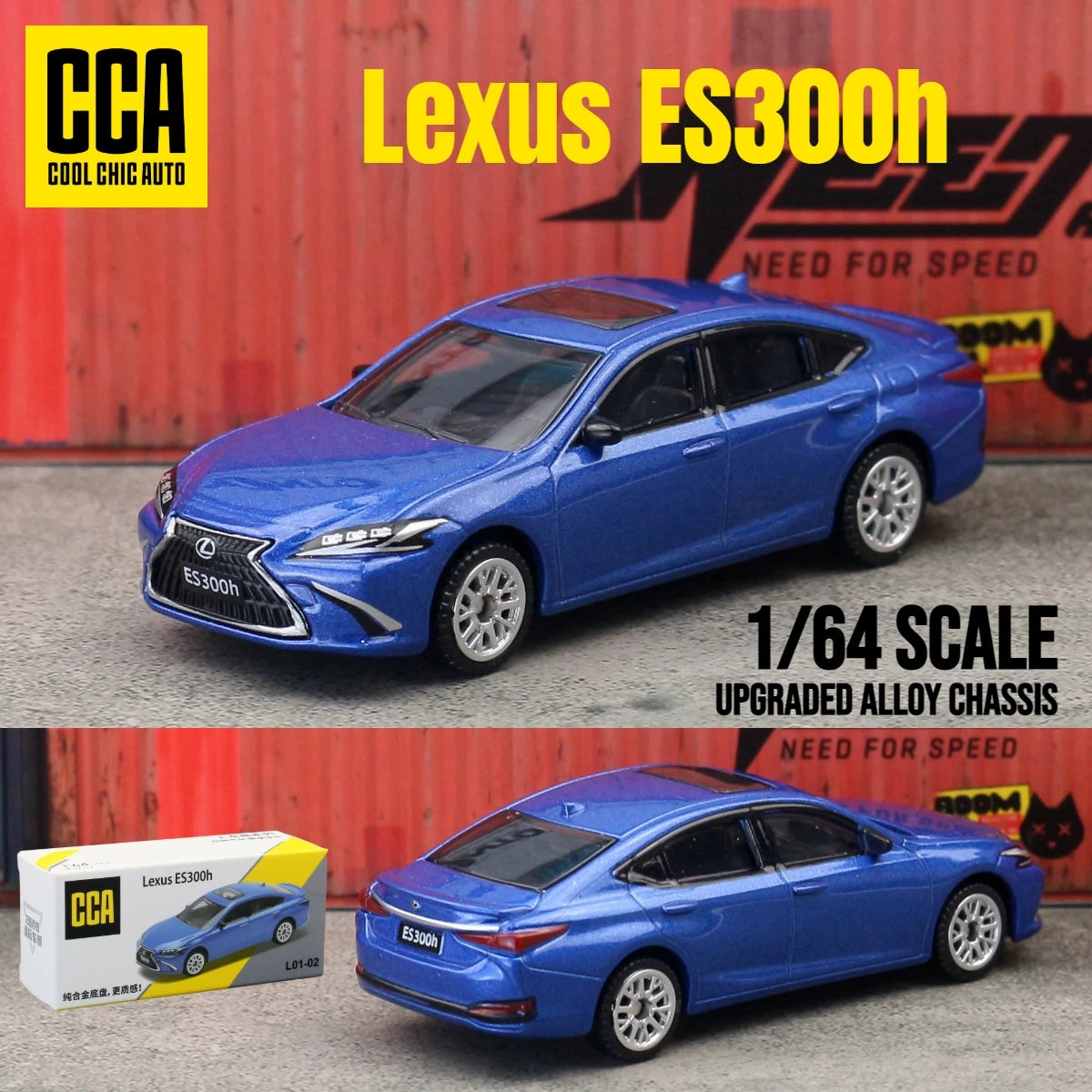 1/64 Leuxs ES300h Toy Car Model CCA MSZ 1:64 Diecast Vehicle Miniature Free Wheels Collection Suitable for Hot Wheels Gift Kid