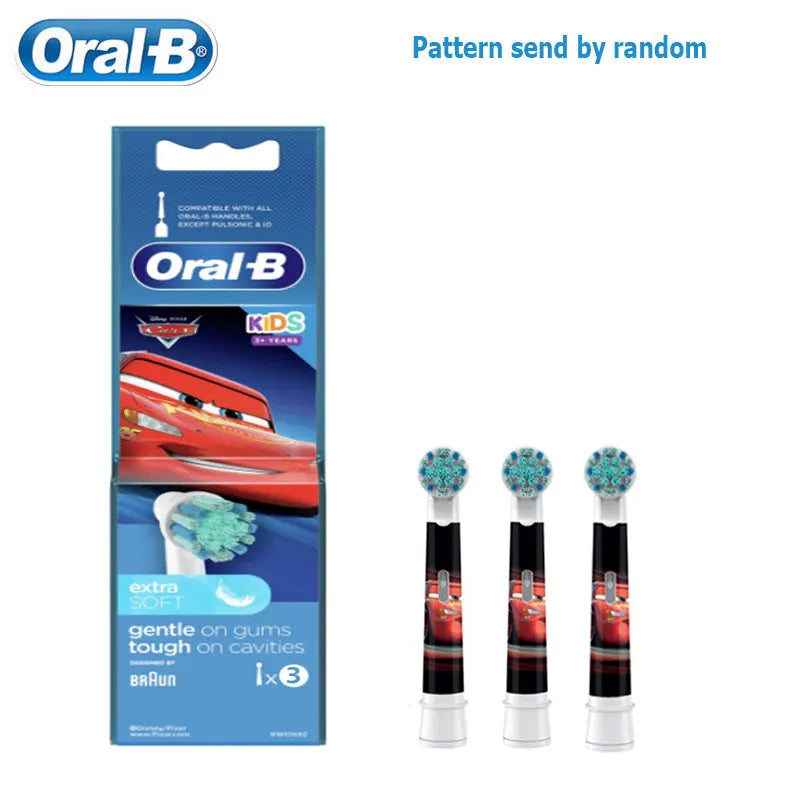 Recambio de cabezales de repuesto para cepillo de dientes eléctrico Oral B EB10 Kids, con cerdas suaves y cabezal redondo pequeño, ideal para limpieza dental de Spiderman y Frozen.