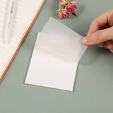 50 Sheets Creative Transparent PET Waterproof Sticky Note Pads Notepads Post-its for School Stationery Office Supplies