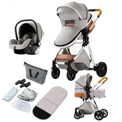 Cochecitos 3 en 1, cochecito de bebé, asiento de coche, cochecito de viaje, cochecito para recién nacidos, paisaje alto, artículos para madres, niños y bebés.
