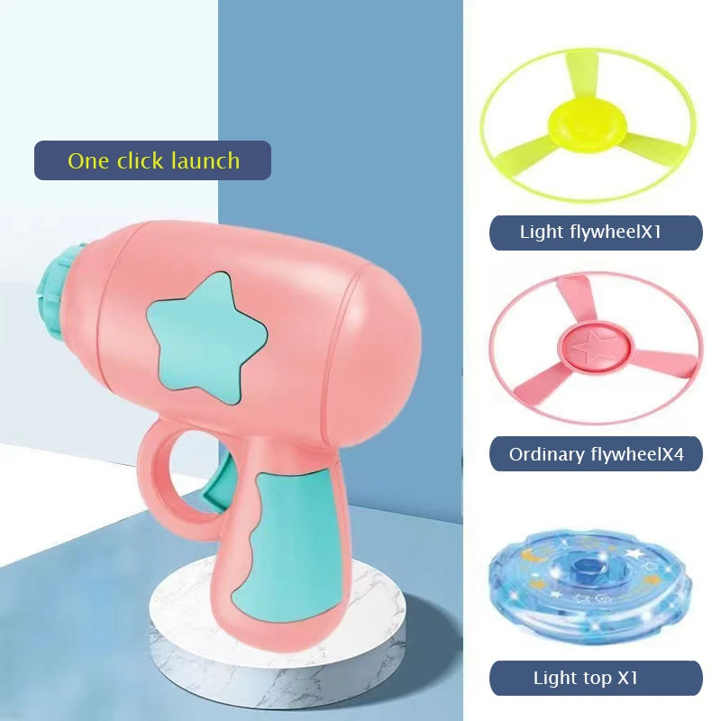 Puppy Cat Toys Flywheel Pistol Frisbee Gyro Top Pet Entertainment Production Funny Shoot Off Produto Dog Training Accessoriess