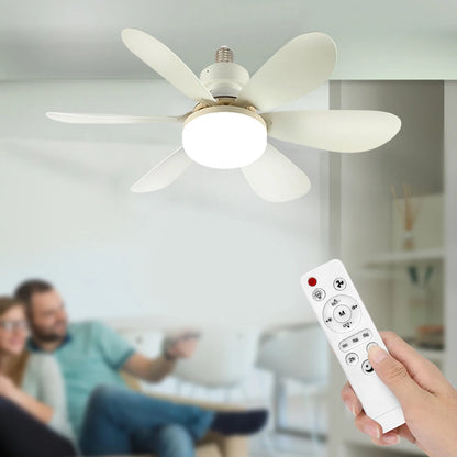 E26 E27 Base Home-use LED Ceiling Fan Light Wireless Remote Smart Fan Light 42cm 52cm Ceiling Fan for Room Office Study Kitchen