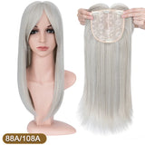 Benehair 14'' 18'' Hair Toppers with Bangs for Women Synthetic 6x6 Top Hairpieces Wigs Long Straight Clip in Hair Extension