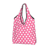 Custom Recycling Classic Black And White Polka Dot Shopping Bag Women Tote Bag Portable Grocery Shopper Bags