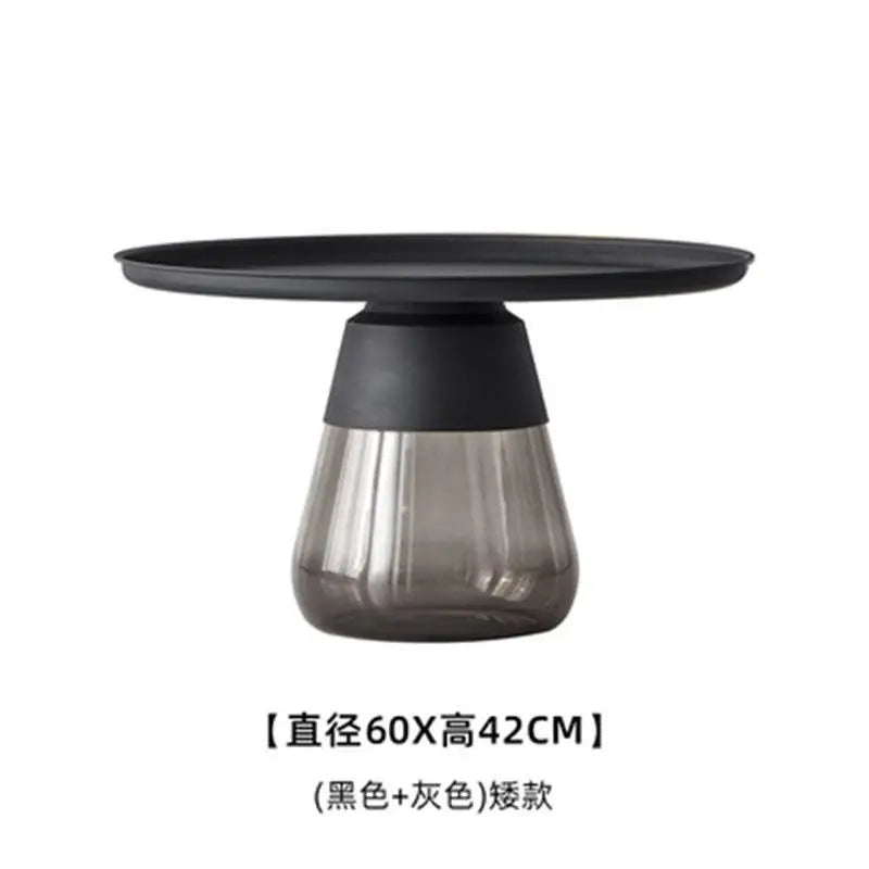 Artistic Glass Coffee Tables, Creative Design End Tables for Living Room , Stylish Accent Tea Table with Various Sizes & Colors