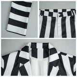 Explosivo Hades Master Beetle Juice Beetle Juice 2 Disfraz de juego de rol con patrón blanco y negro para adultos