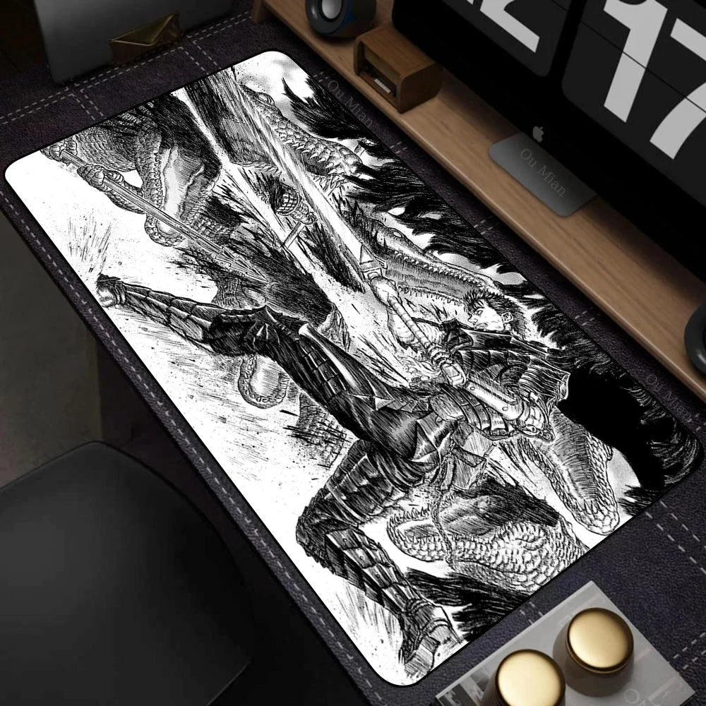 Anime Berserk Mousepad Big Deskmat With Lockrand Office Pc Computer Accessories Mouse Pad Gaming Prime Gaming XXL Keyboard Mat