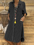 Vestido de camisa jeans multifuncional feminino, tamanho grande, vestido casual para lazer diário, tamanho grande