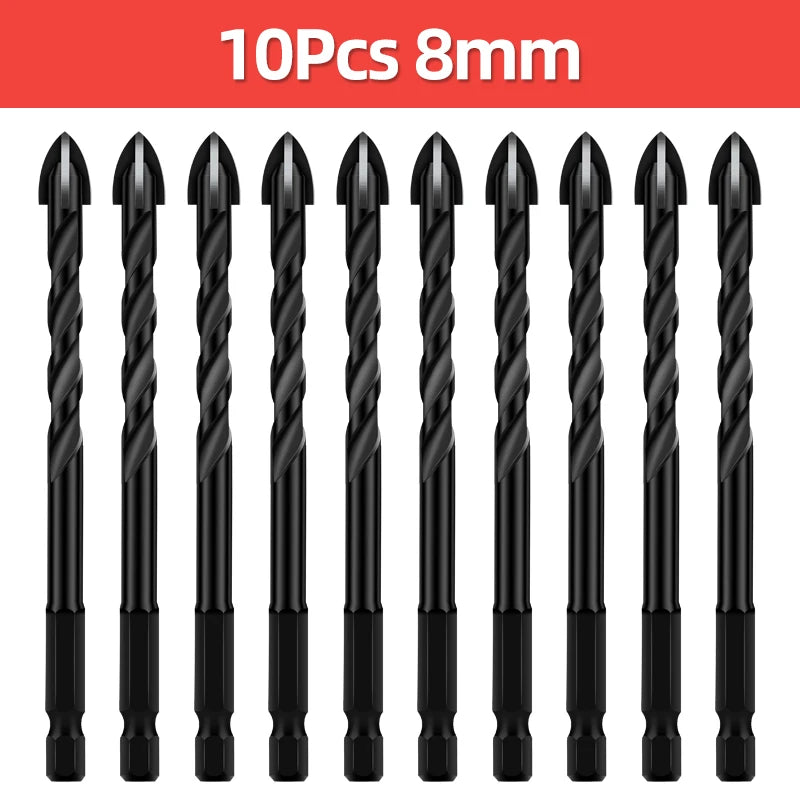 Cross Hex Drill Bit Set For Concrete Porcelain Tile Glass Metal Professional Multifunction Drill Bits Kit Tools Carbide Drills