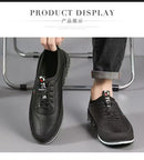 Spring Luxury Men's Casual Leather Shoes Elastic Band Business Flats Loafers for Men Soft Sole Peas Shoes Soft Men's Sneakers