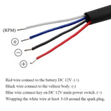 Motorcycles water temperature VoltageTime RPM Tachometer Norxi  Mini 4 in 1 LED Digital Display Quad meter