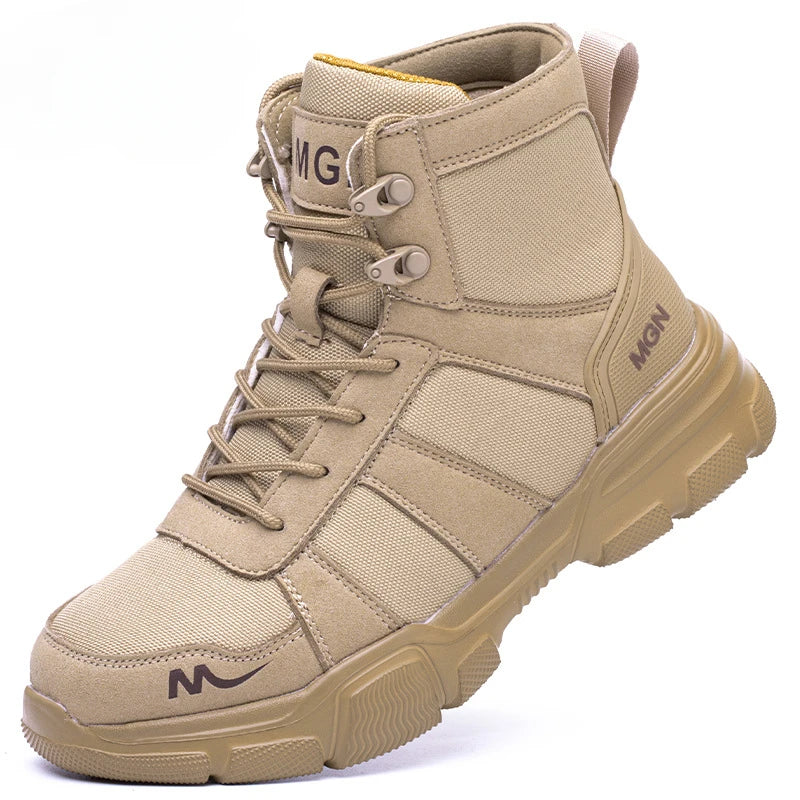 Men's Boots Indestructible Safety Shoes Comfortable Steel Toe Shoes Anti-smash Puncture-Proof Sneakers Non Slip Mens Work Boots