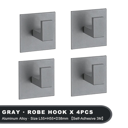 Black Self-Adhesive Wall Hooks For Hanging Keys Clothes Hanger Door 3M Robe Hook Coat Rack Towel Holder Bathroom Accessories