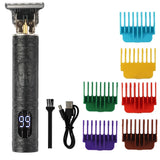 T9 LCD Electric Hair Trimmer Oil Shaving Head Electric Clipper Engraving Electric Clipper Hair Precision Trimmer for Men Care