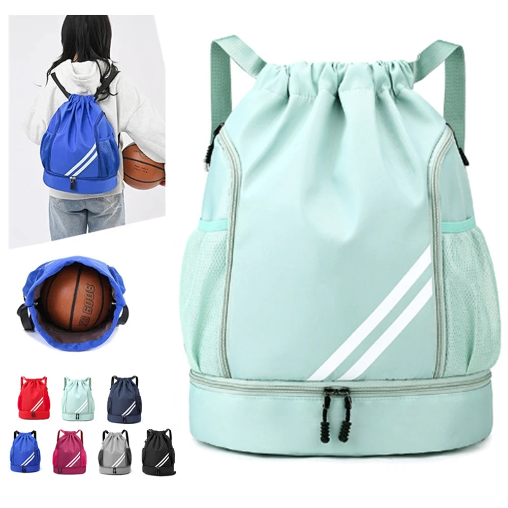 Mochila deportiva con cordón para gimnasio, para mujer y hombre, para baloncesto, fútbol, ​​fútbol, ​​entrenamiento, deportes al aire libre