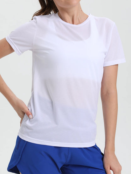 Women's Solid Color Ultralight Quick Dry Sport T-Shirt,Breathable Lightweight  ,Running Gym Compression Shirt