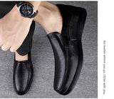 CLOHOO Men's Business Casual Shoes Handmade Layered Cowhide Rubber Bottom Leather Footwear for Office And Leisure