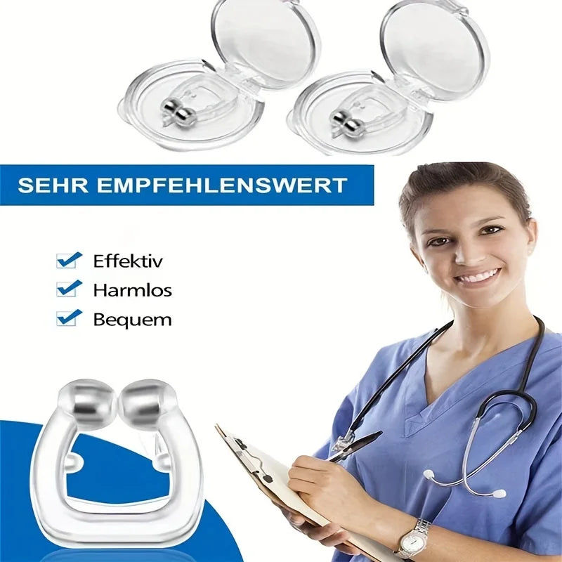 Anti-snoring Artifact, Silicone Magnetic Anti Snoring Nose Clip, Male and Female Creative Sleep Aid To Alleviate Snoring