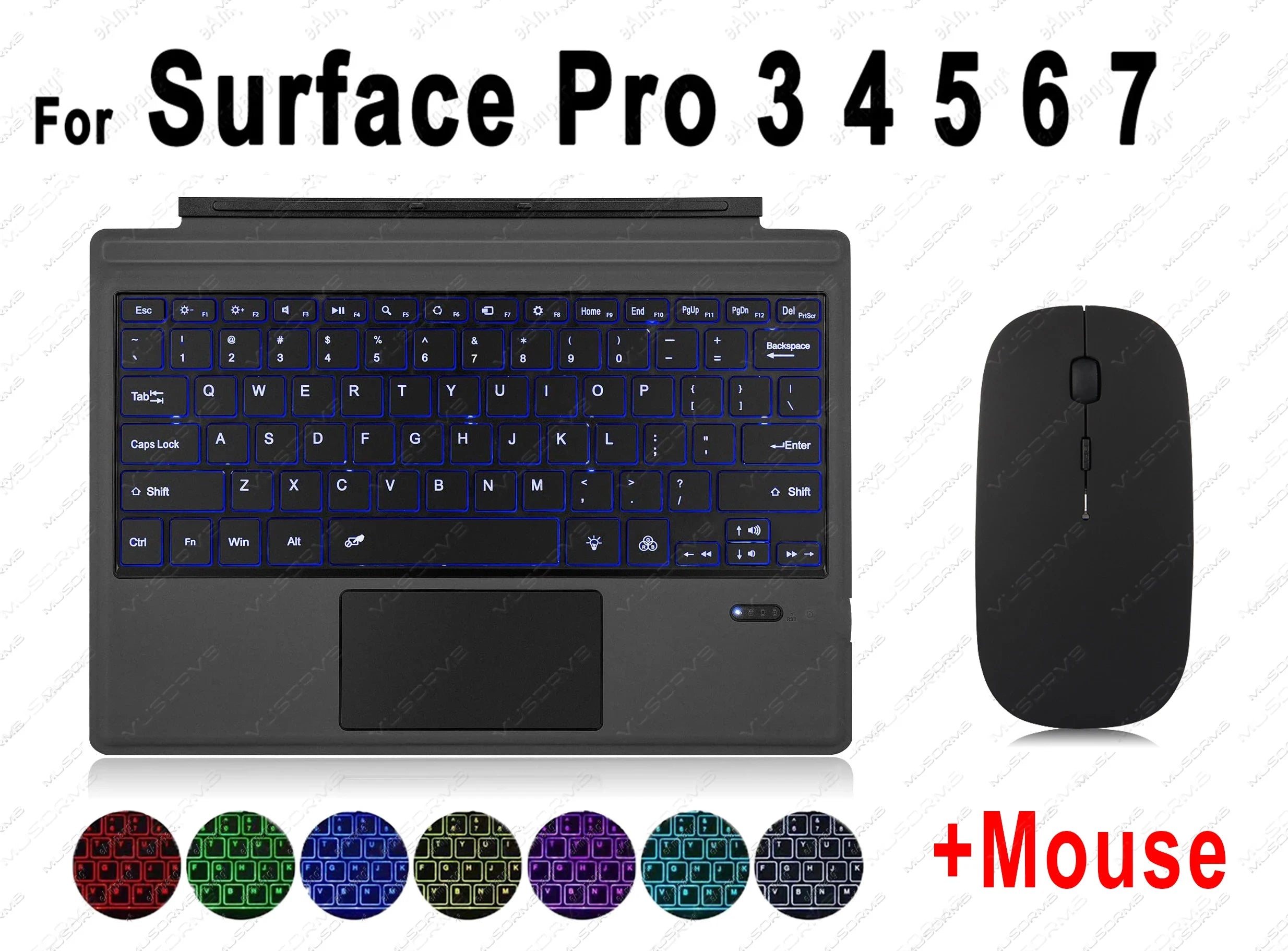 Trackpad Keyboard for Microsoft Surface Pro 3 4 5 6 7 8 9 X Backlit Russian Spanish Arabic Portuguese French Hebrew Keyboard