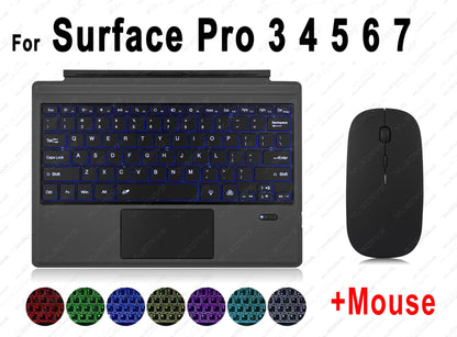 Trackpad Keyboard for Microsoft Surface Pro 3 4 5 6 7 8 9 X Backlit Russian Spanish Arabic Portuguese French Hebrew Keyboard