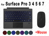 Trackpad Keyboard for Microsoft Surface Pro 3 4 5 6 7 8 9 X Backlit Russian Spanish Arabic Portuguese French Hebrew Keyboard