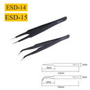 2/6pcs Precision Tweezers Set ESD Anti-Static Stainless Steel Tweezers Repair Tools for Electronics Repair Soldering Craft Tools