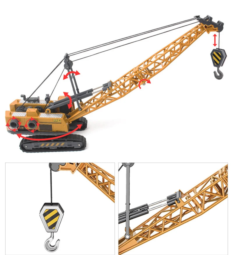 Juguetes para niños, tractor de aleación, excavadora, buldózer, grúa en miniatura, camión, modelo de vehículo agrícola de ingeniería fundido a presión, regalos para niños