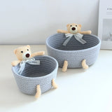 cartoon style weave sundries Storage Baskets household cosmetic hairpin Organize deposit container child toy classification case