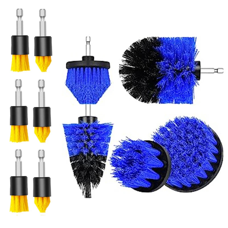 Kit de cabeça de escova de broca elétrica, escova de limpeza elétrica para carpete, banheiro, cozinha, banheiro, ferramenta de limpeza de carro, conjunto de lavagem