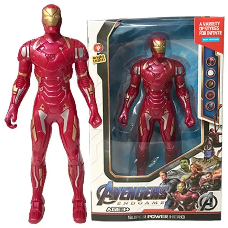 17cm Children Toys Marvel Anime Figures Spiderman Hulk Action Figure Iron Man Cartoon Kids Toy Christmas Gift Glow Doll Hobbies