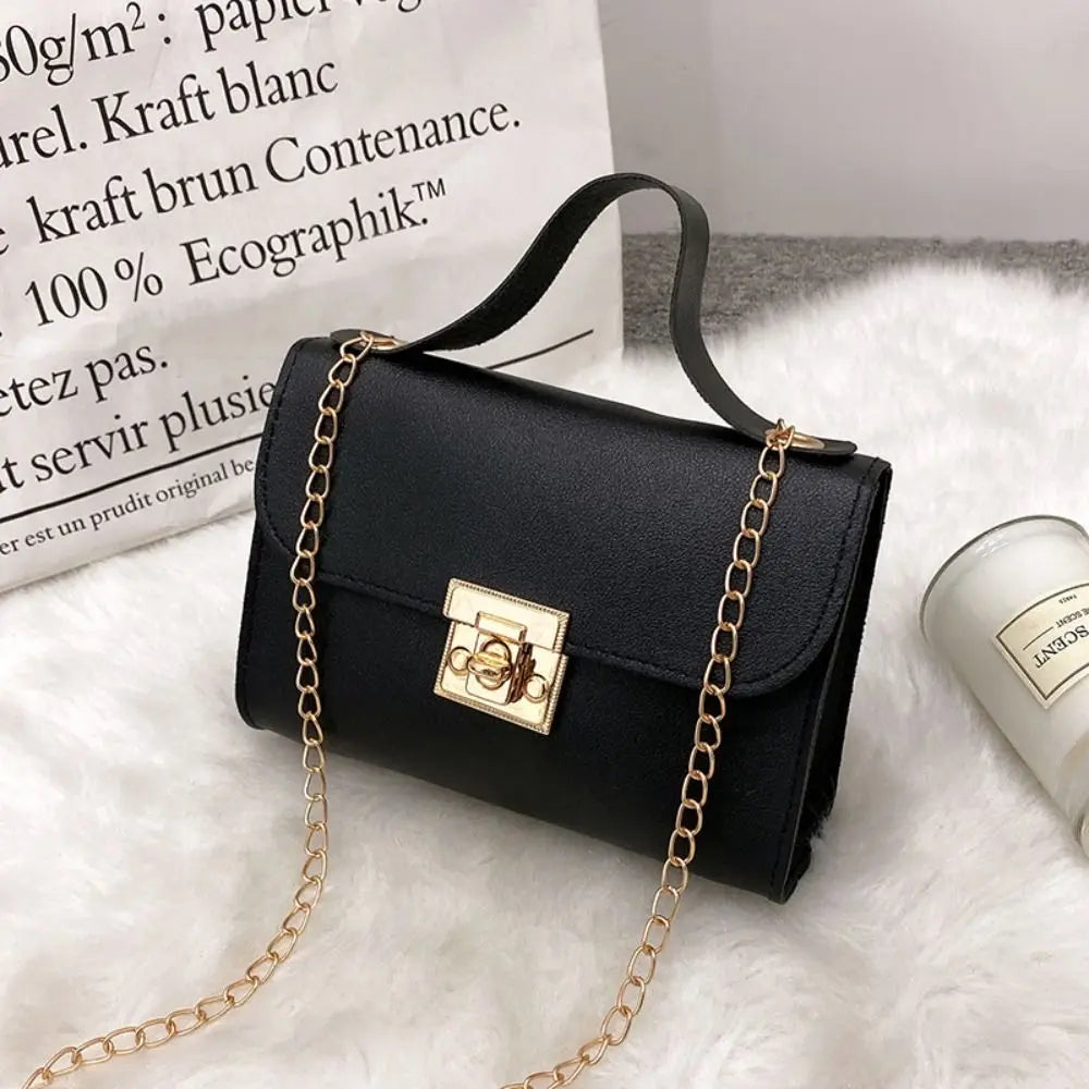 Minimalist PU Leather Chain Shoulder Bag High-Capacity Underarm Handbag Single Shoulder Bag Tote Bag Female Crossbody Bag