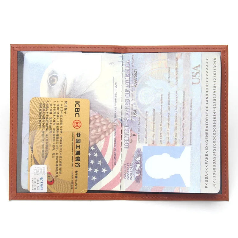 Global Flight Printed Passport Holder Leather Passport Covers Lightweight Airplane Passport Case Id Holder Plane Ticket Holder