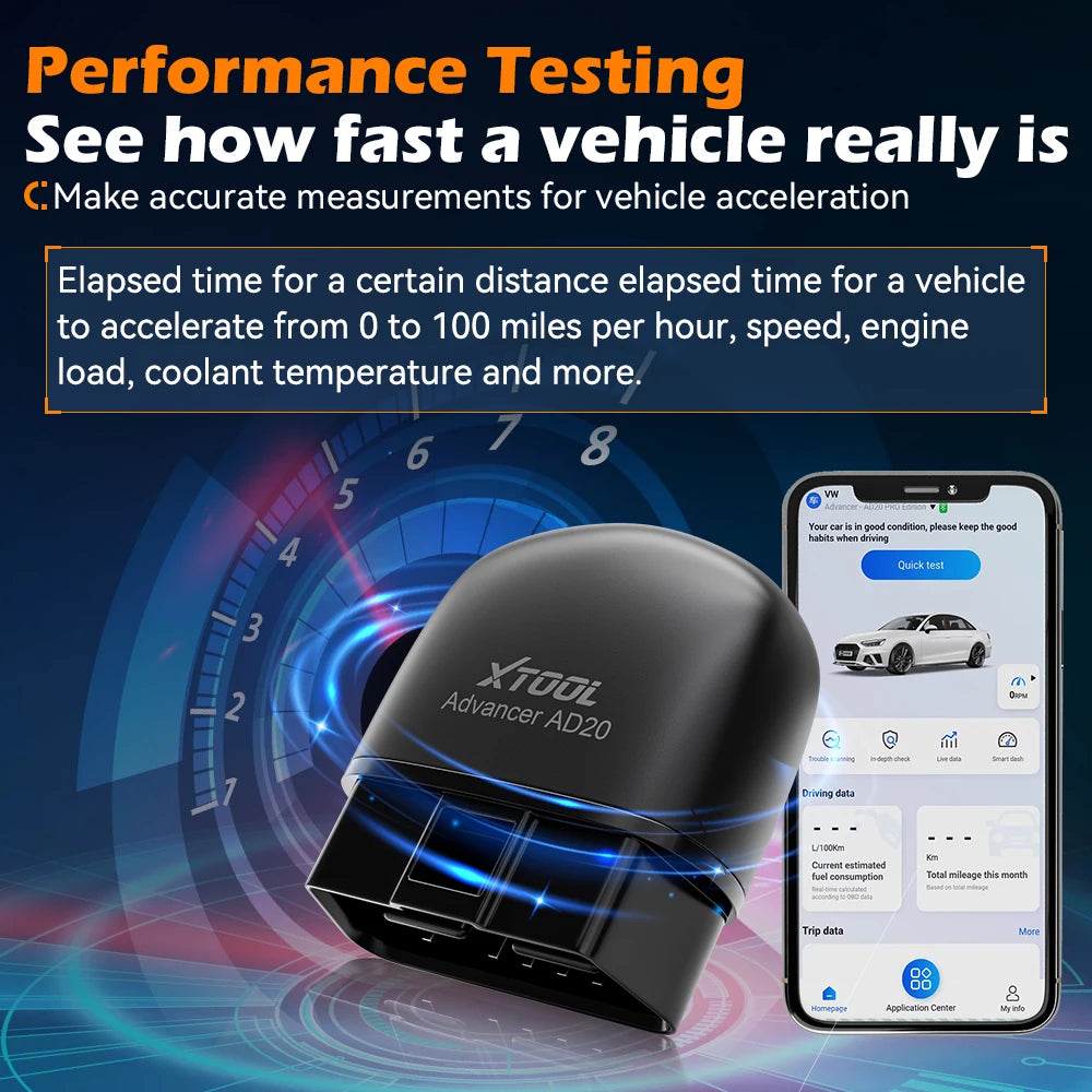 XTOOL Advancer AD20 Mini Bluetooth 5.0 OBD2 Escáner con funciones OBD2 completas Herramienta de diagnóstico de coche Lectura/borrado de códigos de falla Universal