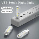 Portable Dimmable Touch Control 10LEDs USB Night Light 5V Bulb for Bedroom Study PC Laptop Mobile Power Bank Plug in Lighting