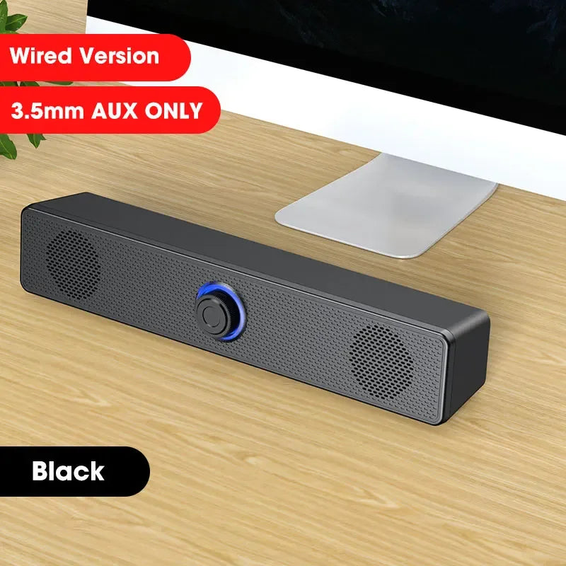 Barra de sonido para PC con cable e inalámbrica, altavoz Bluetooth, barra de sonido alimentada por USB para TV, PC, portátil, juegos, cine en casa, sistema de audio envolvente