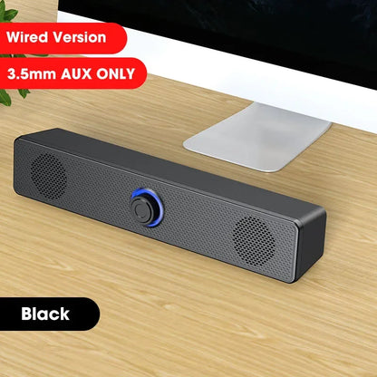 Barra de sonido para PC con cable e inalámbrica, altavoz Bluetooth, barra de sonido alimentada por USB para TV, PC, portátil, juegos, cine en casa, sistema de audio envolvente