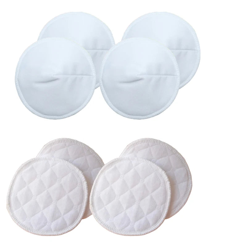 Discos absorbentes reutilizables para lactancia materna, 2 estilos, 4 pares, 3 capas, lavables, suaves, de fibra de bambú, accesorios para sujetador posparto.