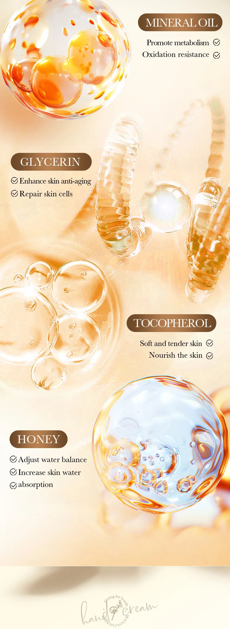 BIOAOUA Vitamin E Manhuka Honey Hand & Foot Cream, Used To Moisturize Hands and Feet, Making The Skin Elastic