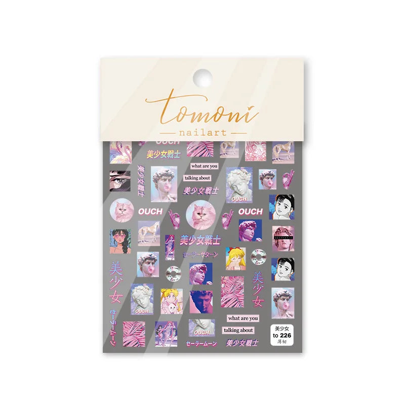 Pegatinas autoadhesivas 3D para decoración de uñas, diseño de chica bonita Y2K, bonitas y geniales, calcomanías de manicura con dibujos animados, venta al por mayor, envío directo