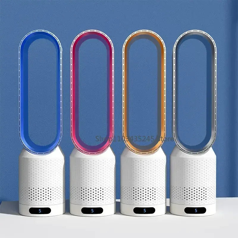 2024 New Bladeless Fan Electric Cooling Air Tower Fans With Remote Control Intelligent Low Noise 16 Inch Stand Floor Dropship
