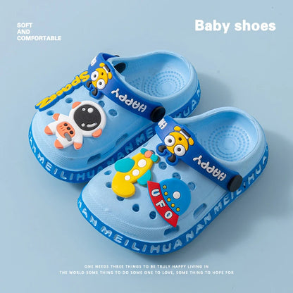 EVA ultra light boys and girls baby and toddler anti slip hole shoes children's sandals astronaut UFO sandals slippers