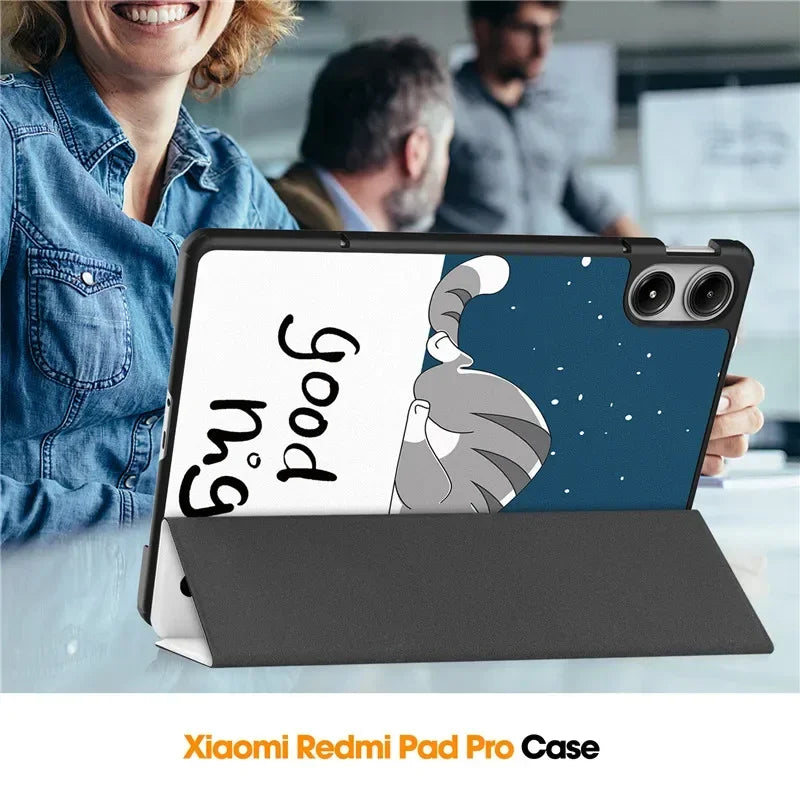 For Xiaomi Redmi Pad Pro 2024 Tri-Folding Flip Stand Case Funda for Red Mi Pad Pro 12.1 Tablet with Auto Sleep Cover
