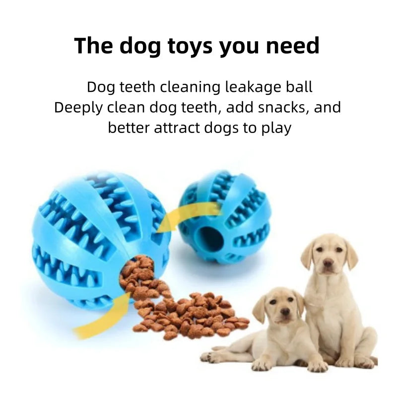 Rubber Dog Ball Teeth Cleaning Pet Training Interactive Chew Toy Dogs Puppy Gift 3 Sizes 1pc 