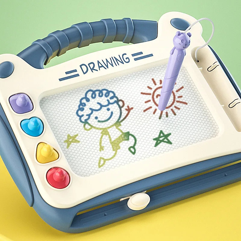 Prancheta de Desenho Infantil com Temática de Desenho Animado – Brinquedo Educativo Montessori: Lousa Magnética para Escrita e Desenho