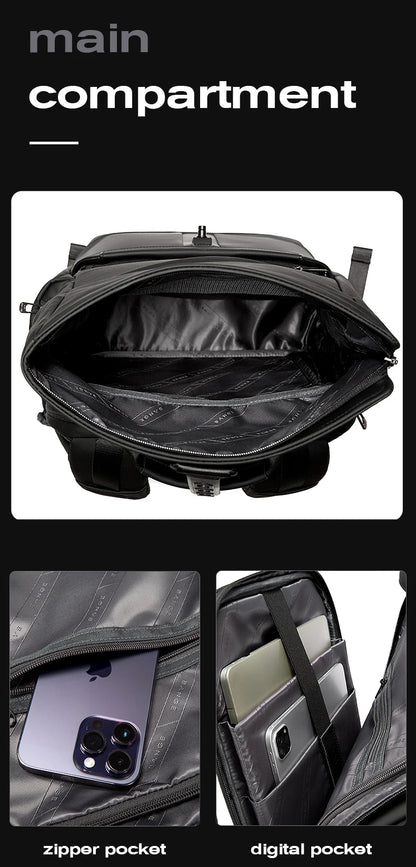 BANGE 15.6-inch laptop Men's business backpack waterproof multi compartment travel bag Black backpack suitable for men and women