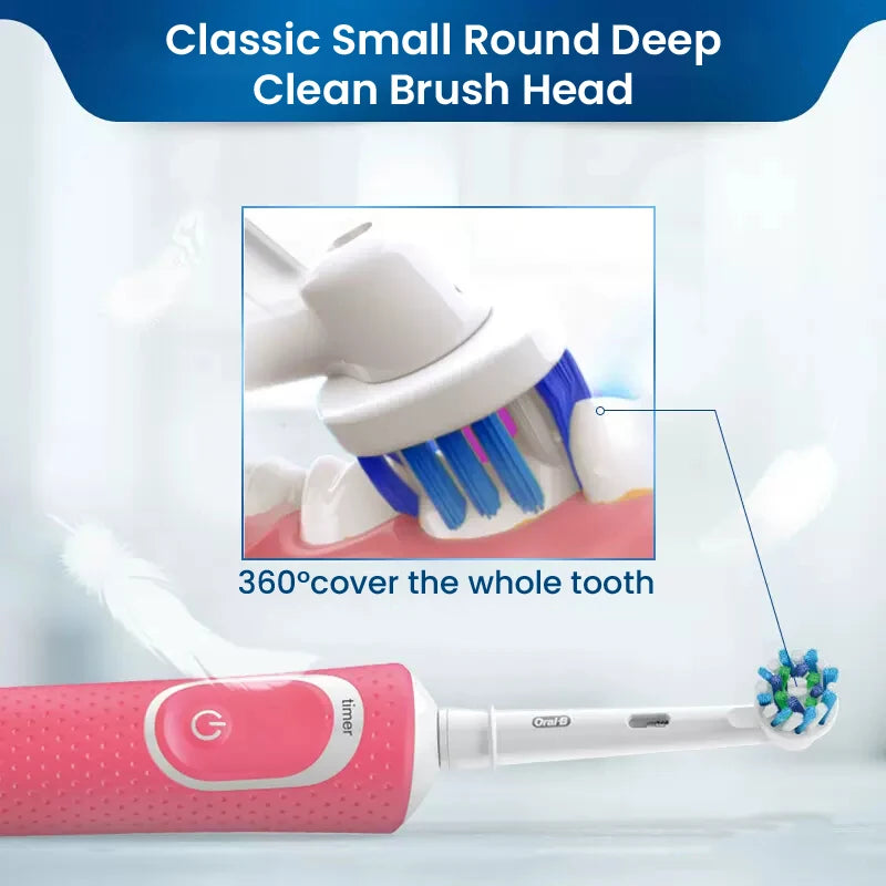 Cepillo de dientes eléctrico Oral B D100 2D Vitality, resistente al agua, con cargador inductivo y temporizador.