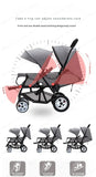STOCK UE Cochecitos gemelos Cochecitos dobles para niños de dos asientos Cochecito plegable Cochecito de bebé al por mayor Asientos delanteros y traseros