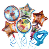 Decoración de Toy Story para niños, recuerdos de fiesta, platos, cielo azul, nubes blancas, globos, cumpleaños, baby shower, niñas, artículos de fiesta 