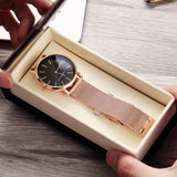 HANNAH MARTIN Women Watch Nordic Minimalist Japan Quartz Movement 3Bar Waterproof Women 36mm Full Rose Gold Dropshipping Watches